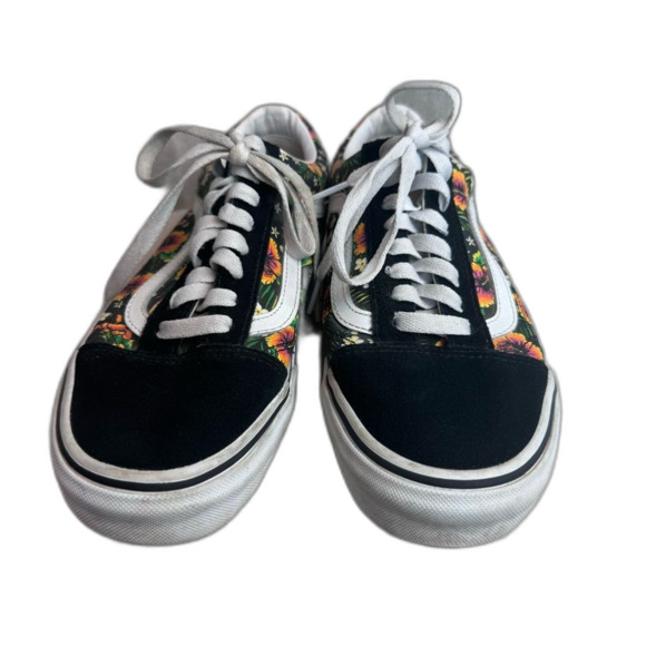Vans Old Skool Black Suede Tropical Floral Size 9 Womens 7.5 Mens Hawaiian Print - Picture 3 of 13